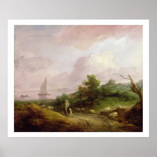 Coastal Landscape with a Shepherd and his Flock Poster (Vorne)