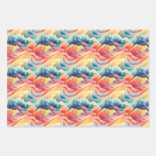 Coastal lebendige Geschenkpapier-Set von 3 Geschenkpapier Set (Vorderseite 2)