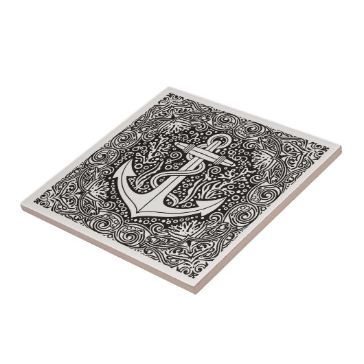 Coastal Life Series Anchor B & W D1208 Fliese (Seite)