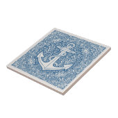 Coastal Life Series Anchor Blue D1208 Fliese (Seite)