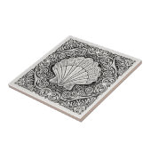 Coastal Life Series Clam Shell B & W D1208 Fliese (Seite)