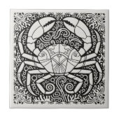 Coastal Life Series Crab B & W D1208 Fliese (Vorderseite)
