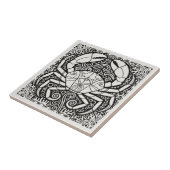Coastal Life Series Crab B & W D1208 Fliese (Seite)