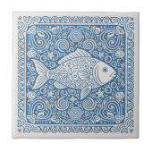 Coastal Life Series Fisch Blau D1208 Fliese (Vorderseite)