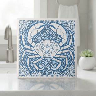 Coastal Life Series Krabbenschale Blau D1208 Fliese