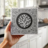 Coastal Life Series Lace Coral B & W D1208 Fliese