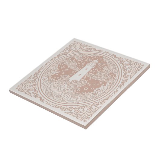 Coastal Life Series Lighthouse Coral D1208 Fliese (Seite)