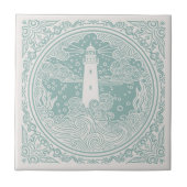 Coastal Life Series Lighthouse Teal D1208 Fliese (Vorderseite)