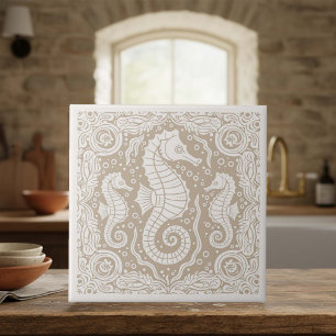 Coastal Life Series Seepferdchen Sand D1208 Fliese