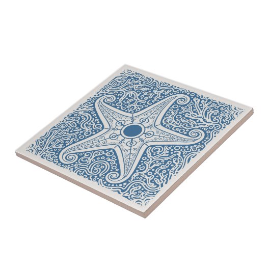 Coastal Life Series Starfish Blue D1208 Fliese (Seite)