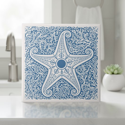 Coastal Life Series Starfish Blue D1208 Fliese