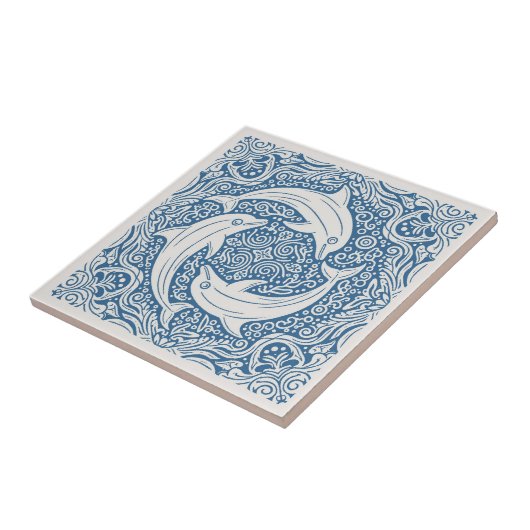 Coastal Life Series Three Dolphins Blue ID1208 Fliese (Seite)