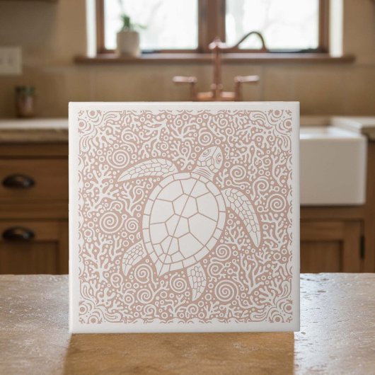 Coastal Life Series Turtle Koralle D1208 Fliese