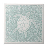 Coastal Life Series Turtle Teal D1208 Fliese (Vorderseite)