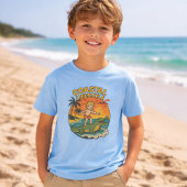 Coastal Lifestyle Gator Surfing -Retro Beach Kid's T-Shirt