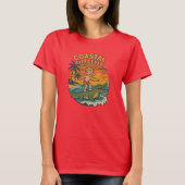 Coastal Lifestyle Gator Surfing - Retro Surf Beach T-Shirt (Vorderseite)