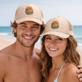 Coastal Lifestyle Gator Surfing - Retro Surf Beach Truckerkappe
