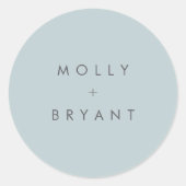 Coastal Light Blue Gastgeschenk Hochzeit Runder Aufkleber (Vorderseite)