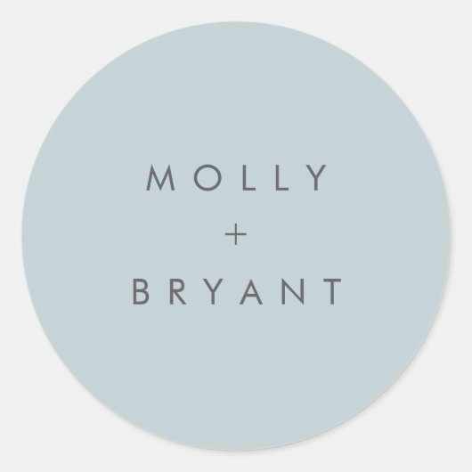 Coastal Light Blue Gastgeschenk Hochzeit Runder Aufkleber (Vorderseite)
