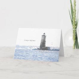 Coastal Lighthouse & Atlantic Ocean Nautical Theme Karte