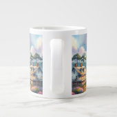 Coastal Lighthouse & Beach Hütten Szene Jumbo-Tasse (Rückseite)