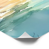 Coastal Lighthouse & Beach Hütten Szene Poster (Ecke)