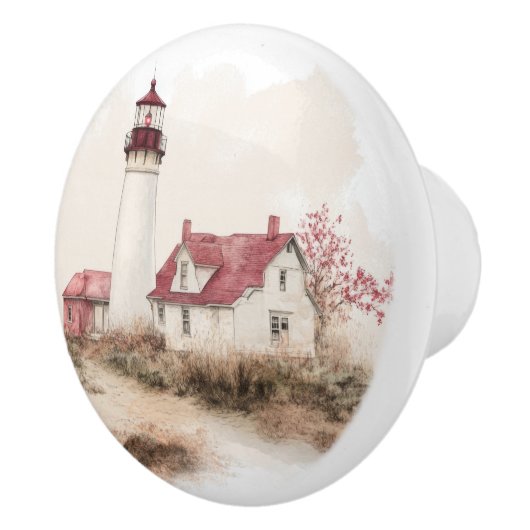 Coastal Lighthouse Beach Landschaft am Meer Keramikknauf (Rechts)