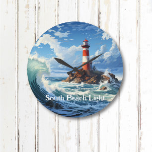 Coastal Lighthouse Große Wanduhr