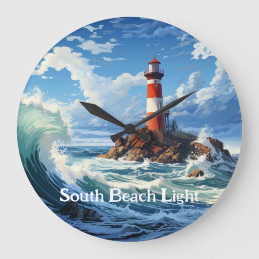 Coastal Lighthouse Große Wanduhr (Vorderseite)