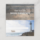 Coastal Lighthouse Hochzeiten Platzkarten (Außenseite Aufgefaltet)