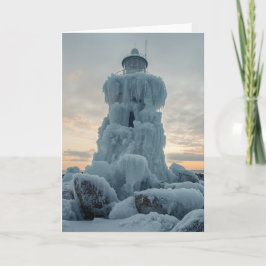 coastal lighthouse in winter karte