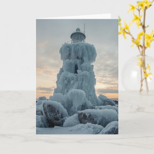 coastal lighthouse in winter karte (Gelbe Blume)