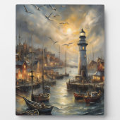 Coastal Lighthouse & Seaside Village Fotoplatte (Vorderseite)