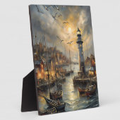 Coastal Lighthouse & Seaside Village Fotoplatte (Seite)