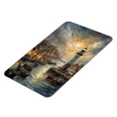 Coastal Lighthouse & Seaside Village Magnet (Linke Seite)