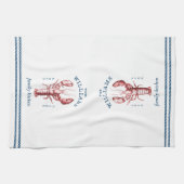 Coastal Lobster Familie Name Küchen Handtücher (Horizontal)