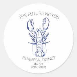 Coastal Lobster Hochzeitsticker für Probe Runder Aufkleber