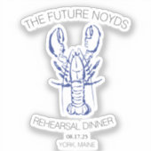 Coastal Lobster Wedding Rehearsal Dinner Sticker (Vorderseite)