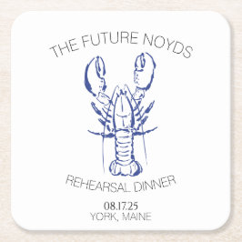 Coastal Lobster Wedding Rehearsal Dinner Sticker Rechteckiger Pappuntersetzer