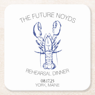 Coastal Lobster Wedding Rehearsal Dinner Sticker Rechteckiger Pappuntersetzer
