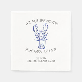 Coastal Lobster Wedding Rehearsal Dinner Sticker Serviette
