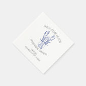 Coastal Lobster Wedding Rehearsal Dinner Sticker Serviette (Ecke)