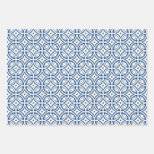 Coastal Lotus Tile Muster - The White Lotus Geschenkpapier Set (Vorderseite 2)