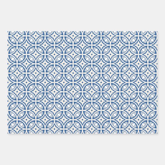Coastal Lotus Tile Muster - The White Lotus Geschenkpapier Set (Vorderseite)
