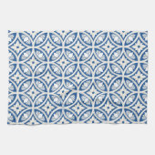 Coastal Lotus Tile Muster - The White Lotus Geschirrtuch (Horizontal)