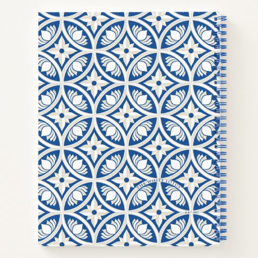 Coastal Lotus Tile Muster - The White Lotus Notizblock (Rückseite)