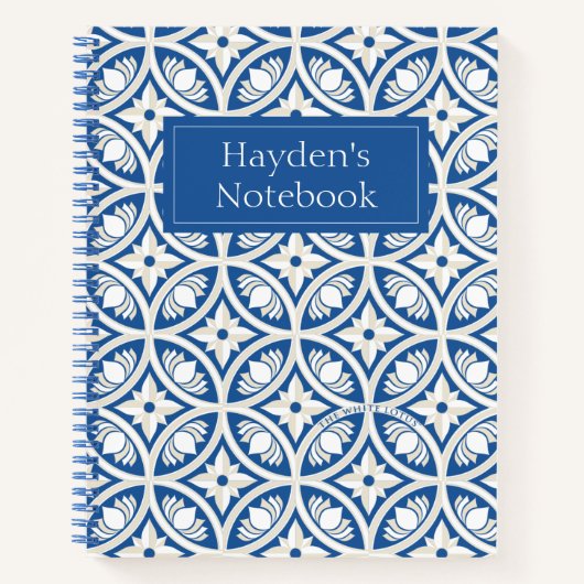 Coastal Lotus Tile Muster - The White Lotus Notizblock (Vorderseite)