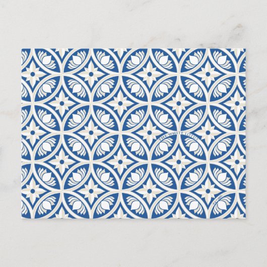 Coastal Lotus Tile Muster - The White Lotus Postkarte (Vorderseite)