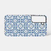 Coastal Lotus Tile Muster - The White Lotus Samsung Galaxy Hülle (Rückseite (Horizontal))