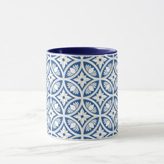 Coastal Lotus Tile Muster - The White Lotus Tasse (Zentrum)